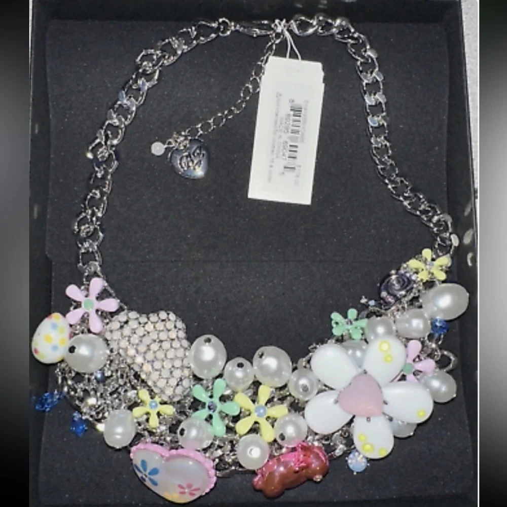BETSEY JOHNSON Easter Hop To It Spring 2025 Revival Statement Necklace NEW NWT